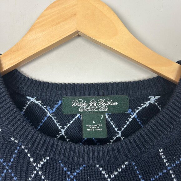Vintage Brooks Brothers Crewneck Sweater Golf Preppy Old Money Size Large Men's - Picture 4 of 4